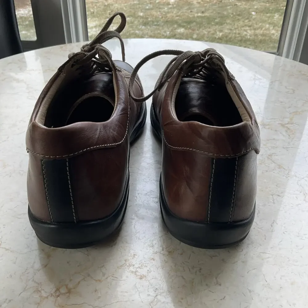Finn Comfort Alamo Size US 9 UK 8.5 Men's‎ Brown W/ Black toe cap Leather Shoes